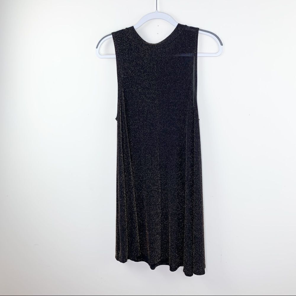 Akira Chicago Brown/Gold Swing Tank Dress Sz Small